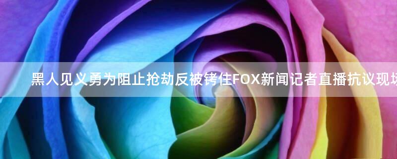 黑人见义勇为阻止抢劫反被铐住 FOX新闻记者直播抗议现场