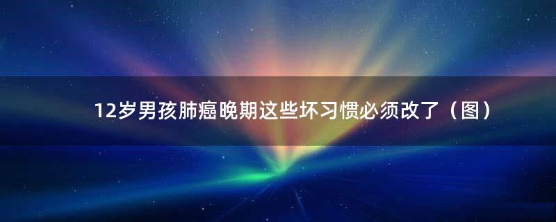 12岁男孩肺癌晚期 这些坏习惯必须改了（图）