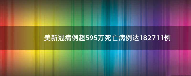 美新冠病例超595万 死亡病例达182711例