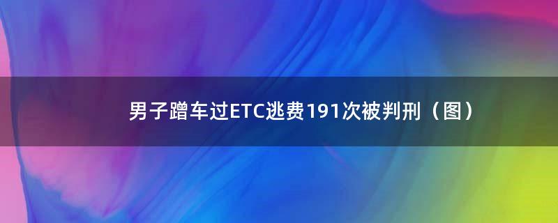 男子蹭车过ETC逃费191次被判刑（图）