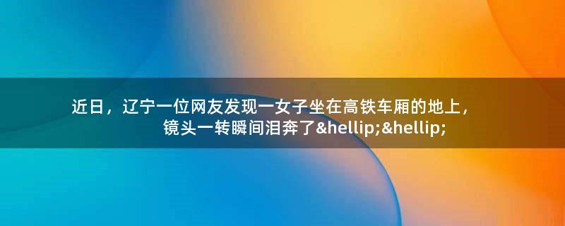 近日，辽宁一位网友发现一女子坐在高铁车厢的地上，镜头一转瞬间泪奔了……