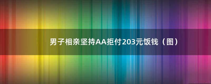 男子相亲坚持AA拒付203元饭钱（图）