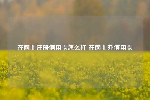 在网上注册信用卡怎么样 在网上办信用卡