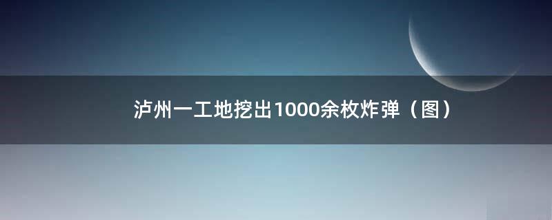 泸州一工地挖出1000余枚炸弹（图）