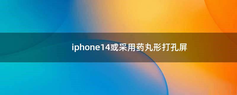 iphone14或采用药丸形打孔屏