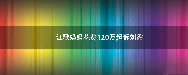 江歌妈妈花费120万起诉刘鑫