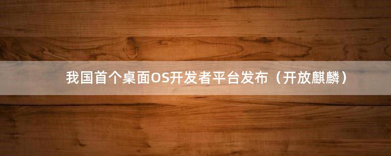 我国首个桌面OS开发者..发布（开放麒麟）