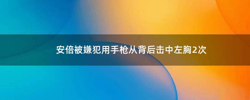 安倍被嫌犯用手枪从背后击中左胸2次