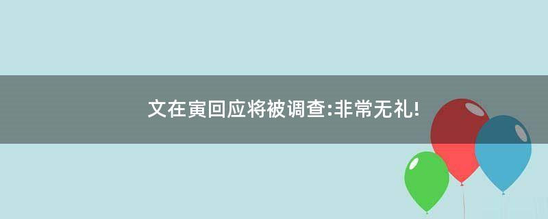 文在寅回应将被调查:非常无礼!